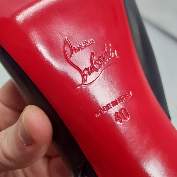 Christian Louboutin Black Strappy Condora Leather Heel Shoe - Picture 4 of 12